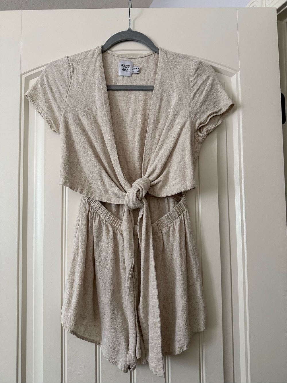 Princess Polly Linen Tie-Front Romper